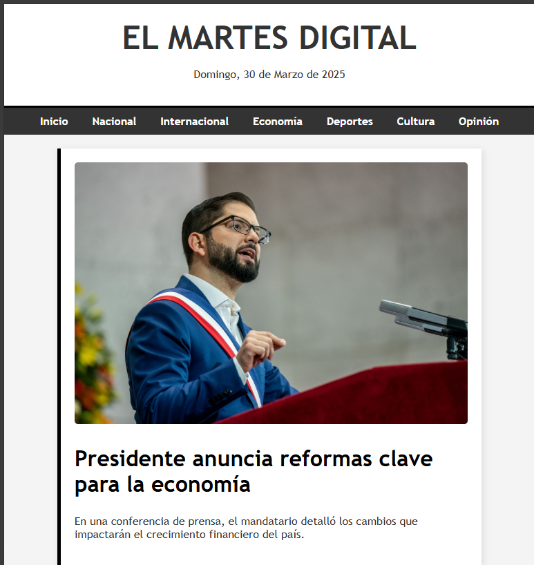 Captura del periódico digital